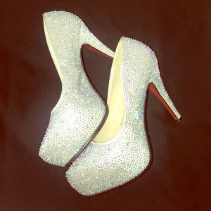 Beautiful Ailila Crystal  Red Bottom Heels